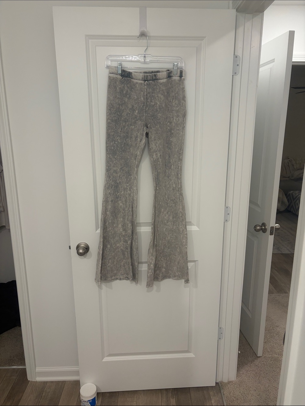 NWOT Women's Gray Acid-Wash Flare Pants